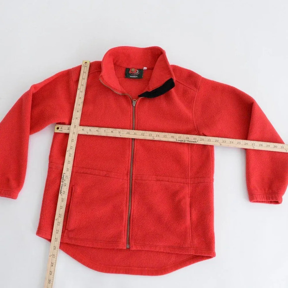 VTG 90's Wind River Outfitters Gorpcore Quarter  Zip Pullover Red Fleece Sweater - Picture 4 of 14